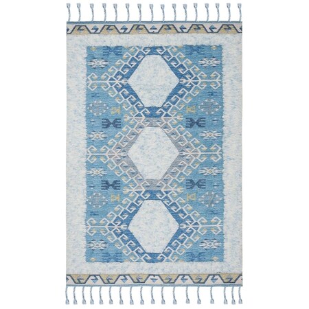 Safavieh 3 x 5 ft. Saffron Rectangle Hand Loomed Rug Turquoise & Blue SFN103K-3